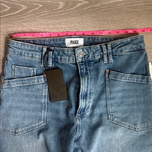 NEW PAIGE Alexis Western Pocket High-Rise Tapered Jeans 30 - Picture 9 of 13